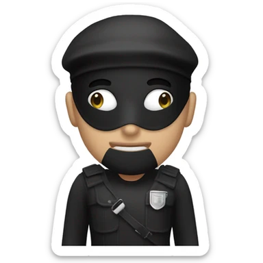 Thief-wears-a-black-and-white-prison-uniform-and-a-black-mask sticker