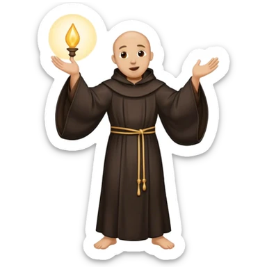 Dancing friar in black robe  sticker