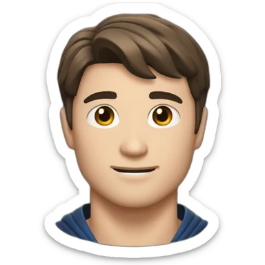 White guy with brown hair in front of Shang-chi sticker