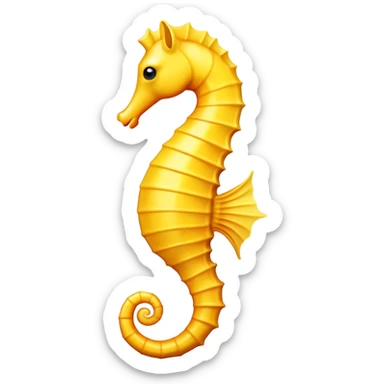 Yellow sea horse facing left sticker