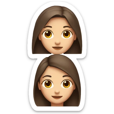 3 girls, 1 long brown hair, 2 light brown hair, 3 dark brown hair sticker