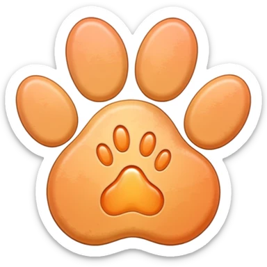 a very light pale pastel apricot pawprint sticker