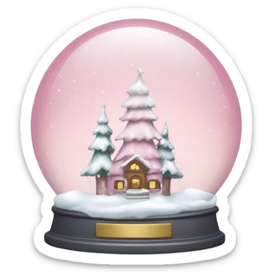pale pink christmas snow globe sticker