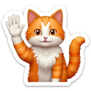 Cat giving hi five sticker
