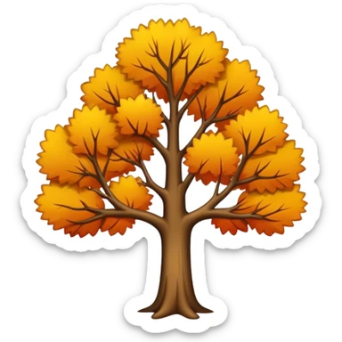 Autumn tree with no leaves sticker