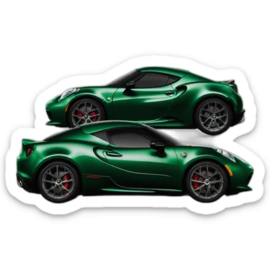 British racing green Alfa Romeo 4C side view sticker
