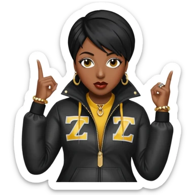 Missy Elliott with black hair sticker