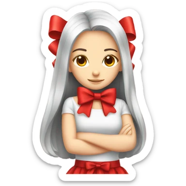 red bow cute sticker