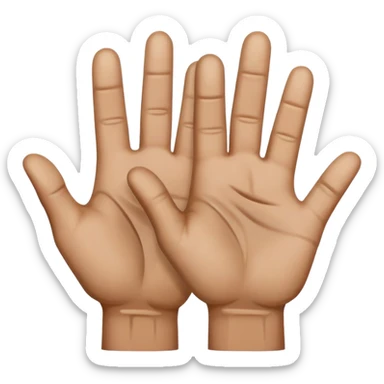 begging hands, palms up sticker