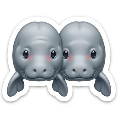 two manatees sad and apart sticker