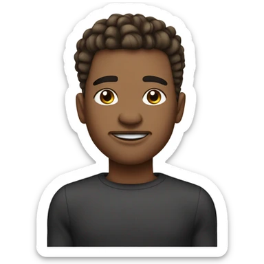 Chopped chin with hyperpigmentation and a low taper fade sticker