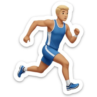 tall, stocky man running in a track meet sticker