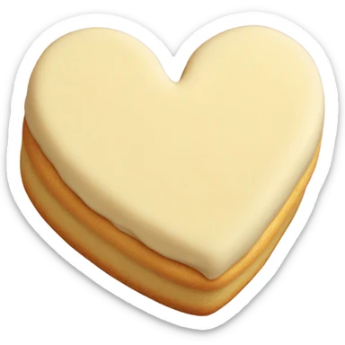 heart shaped biscuit with cheddar icing sticker