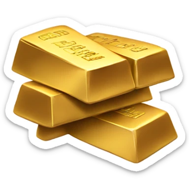 3 gold bars. Two on the bottom and one stacked on top   in the middle on top sticker