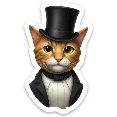 epic cat with a tophat  sticker
