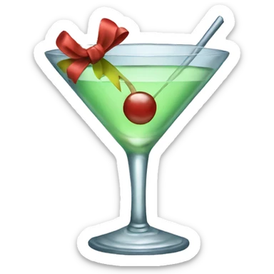 martini with a bow sticker