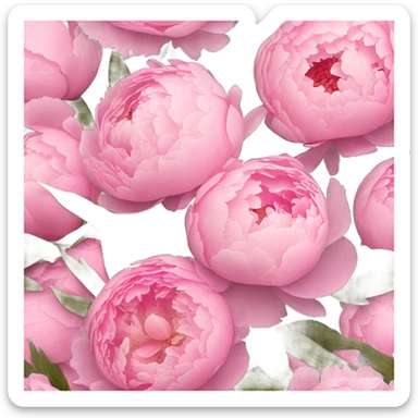 Pink peonies bouquet  sticker