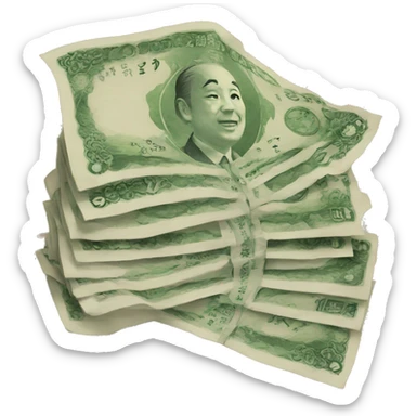 japan paper money sticker