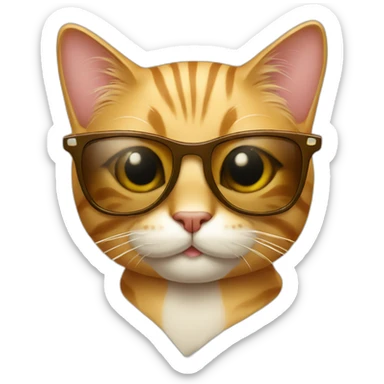 smirking cat wearing sunglasses sticker
