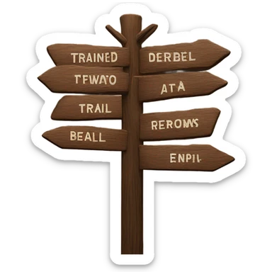 Mountain trail sign Brown sticker