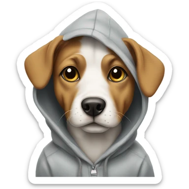 dog wearing a hoodie sticker