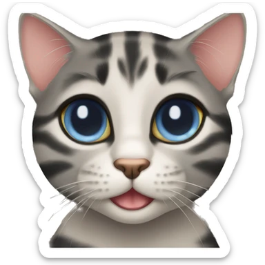 Cross eyed black cat with bengal  sticker