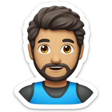 Mi hermano con coleta y con barba jugando al pádel sticker