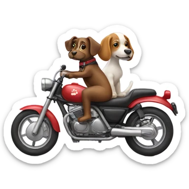 a dog riding a motorbike sticker