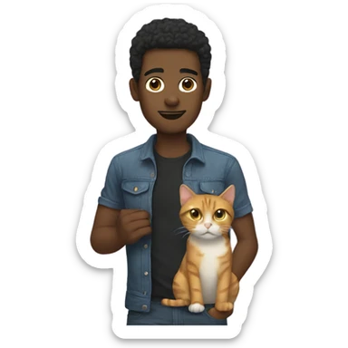 Cool guy with a cat sticker