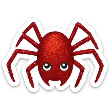 red leather glitter studded spider sticker