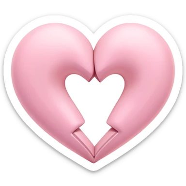 two pastel pink hearts intertwined sticker