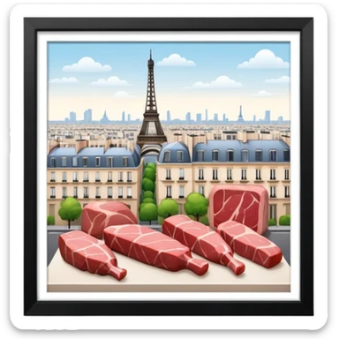  paris art gallery SPAM meat city landscape  sticker