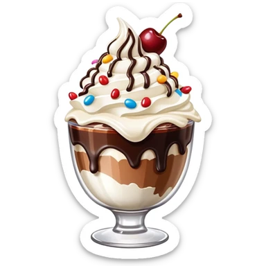 fudge sundae with cherry on top sticker