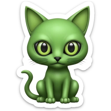 Créame un gato alien verde sticker