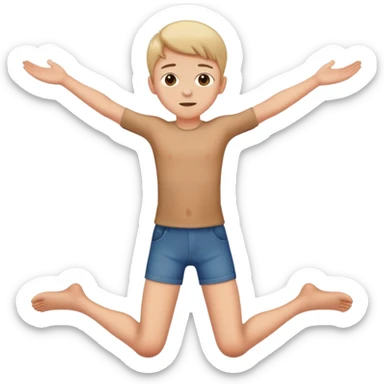 A standing boy but the legs are spread apart but still standing on the floor sticker