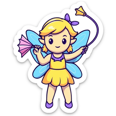 Blonde fairy streamer sticker