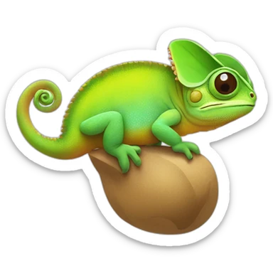 Cute little Chubby Chameleon sticker