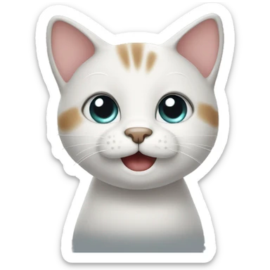 a cute cat sadly but happily saying hi sticker