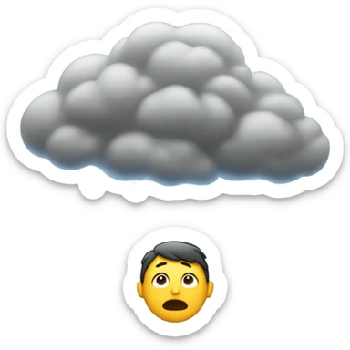 Some kind of thunderstorm in someone’s head or over someone’s head lol sticker
