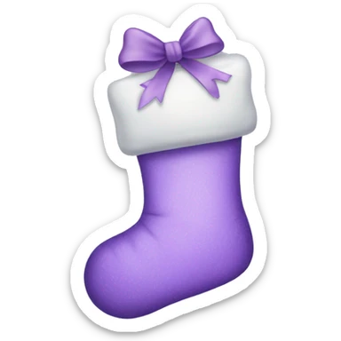 pastel purple christmas stocking with bow  sticker