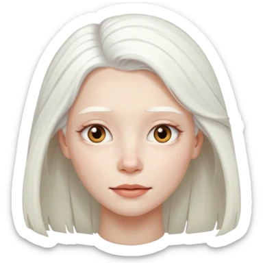 albino frau mit weißem haar und heißer haut, ohne sommersprossen sticker