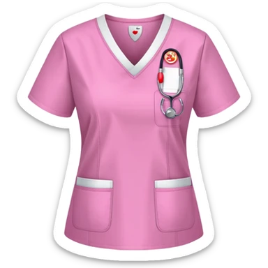 Pink nurse scrub top sticker