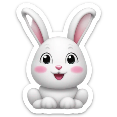 Happy bunny with little hearts sticker