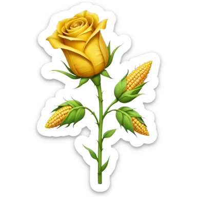 Make the wilted rose emoji but a stalk of corn but shaped like this emoji: 🥀🥀🥀 sticker