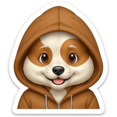 Dog with a hoodie  sticker