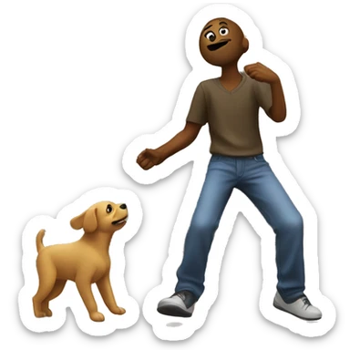 dog dancing with a human at church sticker