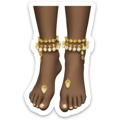 Feet with jewlery sticker
