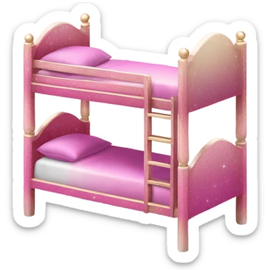 Pink ombre bunk bed with glitter  sticker