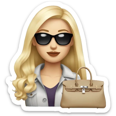 Fashion Russian  blond girl with birkin bag sticker