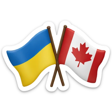 Flag canada and Ukraine together  sticker